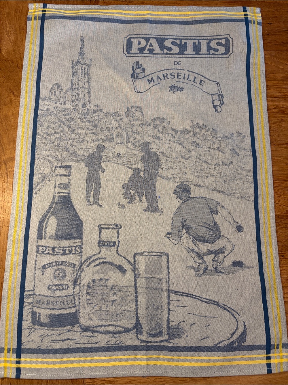 Pastis de Marseille Blue & Yellow Decorative Kitchen Towel